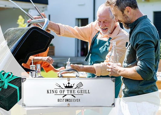 Bonsai Tree Uncle Gifts, Uncle Gifts from Niece, Grill Tools Fort Uncle Present - Cool Grilling BBQ Present from Nephew - Barbecue Stainless Steel Heavy Duty Set 4