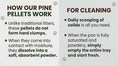 Premium Pine Pellets Cat Litter, 100% All Natural Pellet Kitty Litter, Non Clumping Non Tracking Low Dust Litter Meant for Use with Sifting Litter Box (11 lb)
