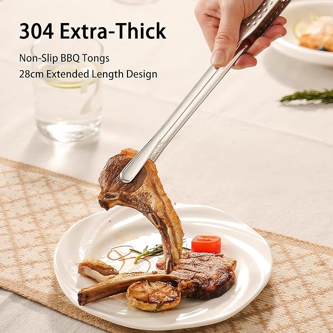 6+1 Pack BBQ Skewers for Grilling Set Include Grilling Clip & Storage Bag – 16.5in Stainless Steel Skewers with Wooden Handle – for Camping, Hot Dogs, Shish Kabob, Fire Pit, Picnic