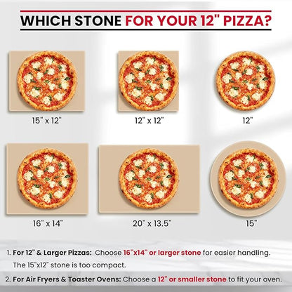 Unicook Pizza Stone, Heavy Duty Cordierite Pizza Pan for Oven and Grill, Thermal Shock Resistant Baking Stone for Bread, 15 X 12 Inch Rectangular, 6.8 lbs
