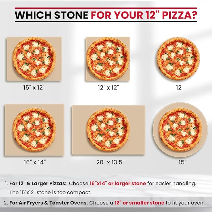 Unicook Pizza Stone, Heavy Duty Cordierite Pizza Pan for Oven and Grill, Thermal Shock Resistant Baking Stone for Bread, 15 X 12 Inch Rectangular, 6.8 lbs (Pack of 2)