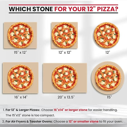 Unicook Pizza Stone, Heavy Duty Cordierite Pizza Pan for Oven and Grill, Thermal Shock Resistant Baking Stone for Bread, 15 X 12 Inch Rectangular, 6.8 lbs (Pack of 2)