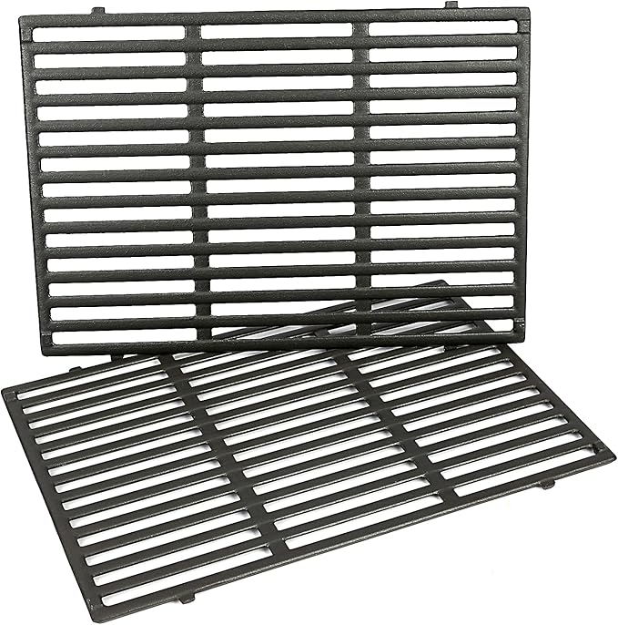 Uniflasy Grill Grate for Weber Genesis II Grill Grates, Cast Iron Replacement Grates for Genesis II 300 Series & Genesis II LX 300 (2017+), 2PCS 18.75" x 13.25", Replaces 66095/66802/66805