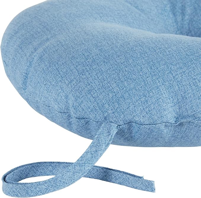 Greendale Home Fashions 15-inch Outdoor Round Bistro Seat Cushion, Set of 4, Denim