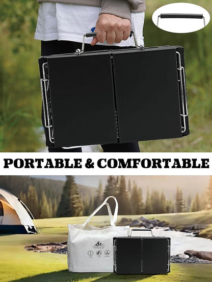 Charmline 15x11 inches Portable Charcoal Grill, Compact Portable BBQ Grill, Tabletop Charcoal Grills for Camping, Picnics, Gardens and Beach Parties, Black