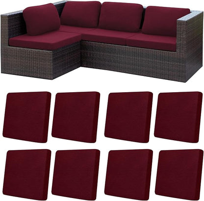 8Pcs Patio Cushion Covers, Outdoor Stretch Cushion Covers, Washable | Stretch Fit, Replacement, Washable and Reusable Furniture Protectors, Fits most patio furniture cushion covers, Cover Only