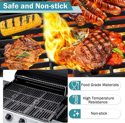 Criditpid Grill Grates for Charbroil Performance 4 Burner 463347017, 463335517, 463377017, 463243518, 463347519, 18 x 25 Inch Cooking Grates for Char-Broil Replacement Parts G470-0002-W1, G470-0003-W1