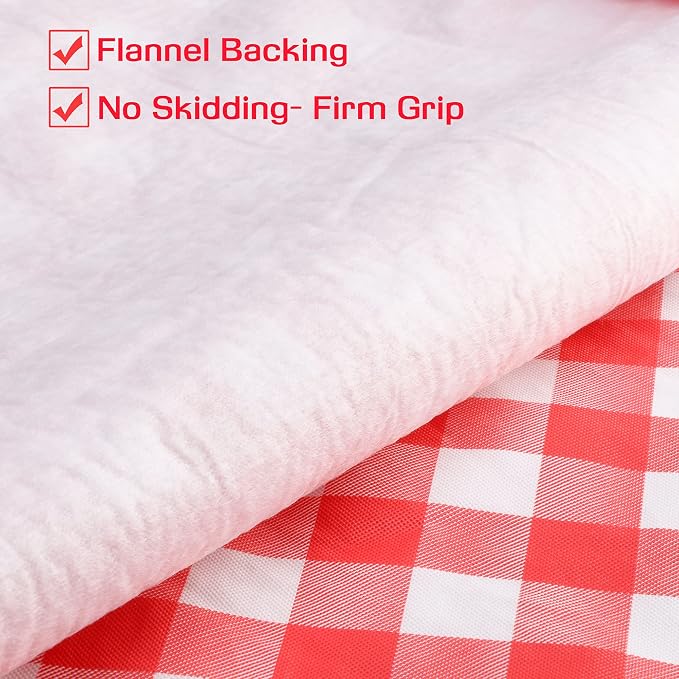LINPRO 6ft Picnic Table Cover with Bench Covers Vinyl Fitted Picnic Table Covers with Elastic Camping Essentials and picnic tablecloth and RV Accessories with bag