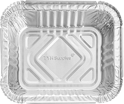 TYH Supplies 60 Pack Small Aluminum Drip Pan Liners for Napoleon 62007 – Bulk Disposable Grease Pans for Prestige, PRO, Mirage, Ultra Chef BBQ Gas Grills, Smokers & Griddle Accessories