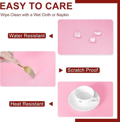 DWCN Pink Tablecloth Rectangle - Waterproof Stain and Wrinkle Resistant Washable Table Cloth, Decorative Fabric Table Cover for Kitchen Dining Room Party and Outdoor Use, 54 x 80 Inch