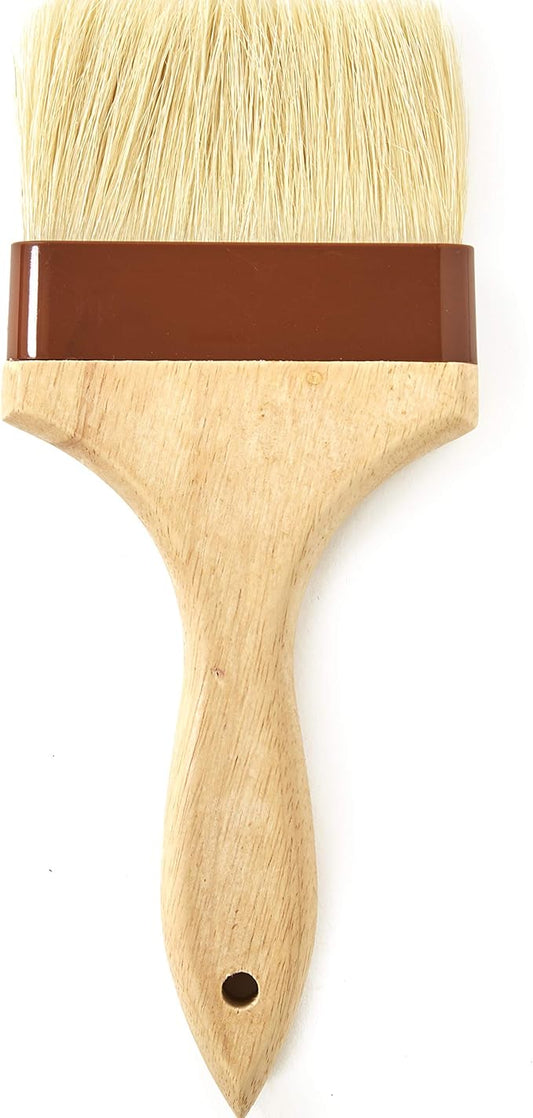 Durable, Real Wood 4 Inch Boar Bristle Pastry Brush. Grill and Kitchen Flat Brushes for Basting Meat, Spreading Butter, Eggs, BBQ Sauce or Marinades. Chef Quality Cooking, Baking or Grilling Tools