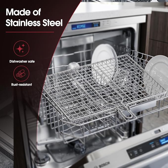 ORDORA Shallow Grill Basket, Fish Grill Basket, Rustproof Stainless Steel BBQ Folding Portable Grilling Rack for Meat, Steak,Vegetables, Grill Accessories