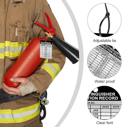 25 Sets Metal Inspection Tags - 2026-2029 Aluminum Fire Extinguisher Tags, 2.3 X 3 Inch, Weatherproof for Indoor/Outdoor Use