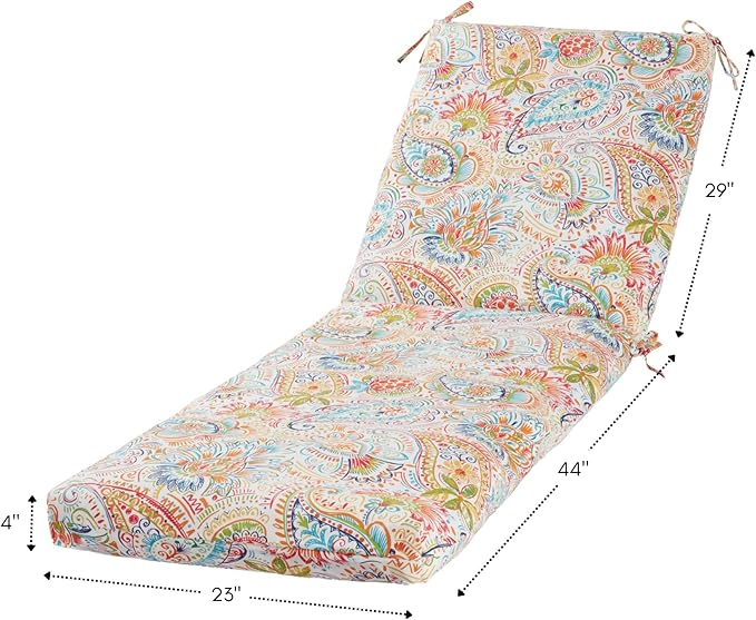 Outdoor Reversible Chaise Lounge Chair Cushion, Jubilee