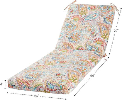 Outdoor Reversible Chaise Lounge Chair Cushion, Jubilee