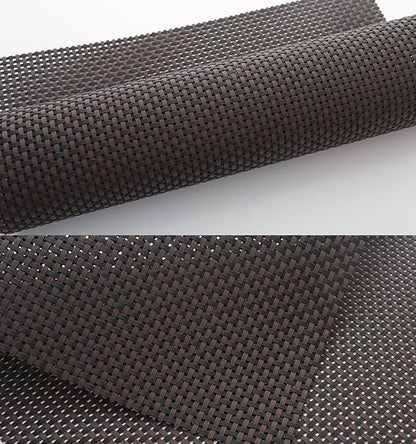 Zupro Placemats Set of 4 for Kitchen Dining Table Washable Braided Table Mats Heat-Resistant Placemats Non-Slip Woven PVC Vinyl Place Mats for Everyday use or Dinner BBQs 18"x12"(Black Coffee