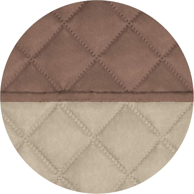 PureFit Reversible Quilted Sofa Cover, Water Resistant Slipcover Furniture Protector, Washable Couch Cover with Non Slip Foam and Elastic Straps for Kids, Dogs, Pets (Large, Brown/Beige) | Brown/Beige, Water Resistant Couch Protector, Washable Pet Couc...