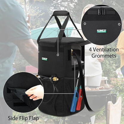 Propane Tank Cover Bag 20lb, WITSTEP Heavy Duty Propane Tank Cover Carrier Bag with Side Flip Flap and 4 Ventilated Holes, Water & Wear Resistant Propane Cylinder Storage Bag for Home & Outdoor Use