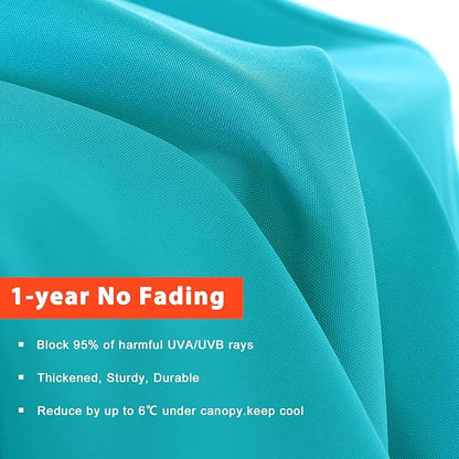 ABCCANOPY 10ft Outdoor Umbrella Replacement Top Suit 8 Ribs (Turquoise)