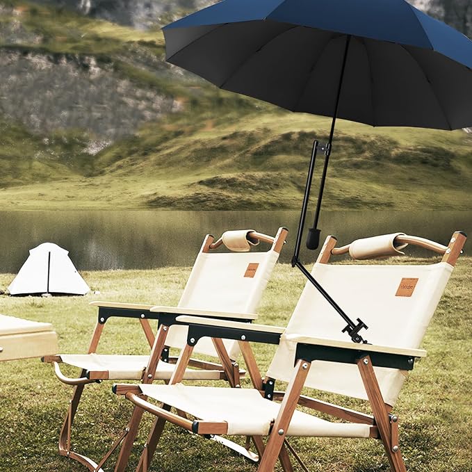 Patio Umbrellas UPF 50+ 360 ° Adjustable Shade Umbrella,Beach Umbrella with Universal Clamp,Beach Clamp on Umbrella,suitable for Patio,beach chairs,golf carts, wheelchairs,carts,bleachers,camping and fishing