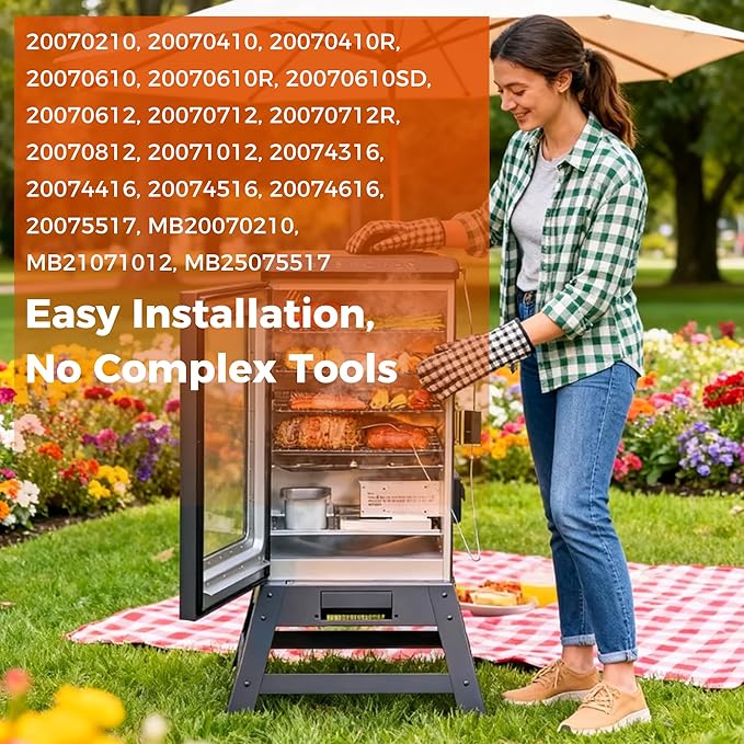 1500 Watt Heating Element 50°F To 450°F For Masterbuilt Electric Smoker and Grill,With Adjustable Thermostat Cord Controller and Stainless steel connection box By Romalon