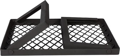 Amazon Basics Heavy-Duty Portable Camping Grill Grate for Outdoor Open Flame Cooking, Foldable, Sturdy, 15.9" x 12.2", Black