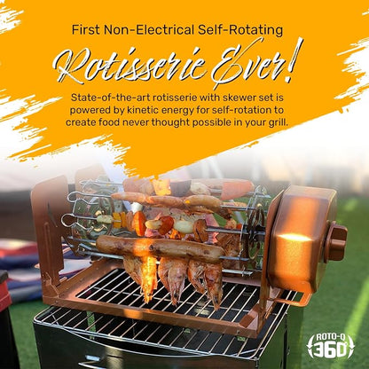 ROTO-Q 360 Skewer Set: Create Perfect Kebabs with This Rotisserie Attachment - For Meats, Vegetables, and More (Compatible with ROTOQ360 Rotisserie) | Skewer set fits the ROTO-Q 360 rotisserie for kebabs with meat and vegetables; verify compatibility b...