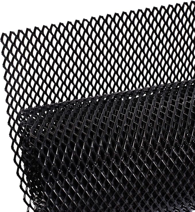 AggAuto Universal 40"x13" Car Grill Mesh 6x12mm Rhombic Hole Black | Aluminum Alloy Automotive Grille Insert Bumper, One of the Most Multifunctional Shape Grids 100x33cm