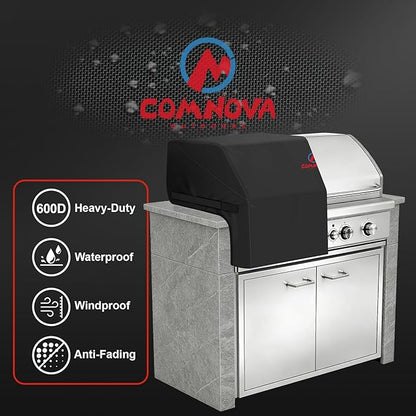 Comnova Built-in Grill Cover 32 Inch - 600D Island BBQ Grill Top Covers Heavy Duty & Waterproof, Premium Built in Barbecue Cover for Char-Broil, Napoleon, Bull, Blaze and More - 32 x 26 x 24 Inch