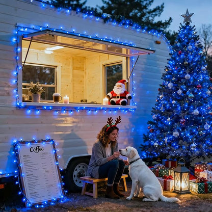 JMEXSUSS 173ft 500 LED Blue Christmas Lights Outdoor with Remote | 8 Modes Plug in Halloween Lights, Waterproof Blue String Lights for Outdoor Indoor Party House Xmas Halloween Decor