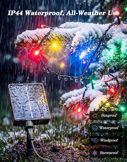 LitHome 2Pack Solar String Lights Outdoor with Remote, Total 400LED 132FT | Solar & USB Powered Christmas Lights with Remote,8 Mode Waterproof String Light for Patio Garden Yard Tree Decor,Multicolor