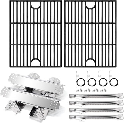 Replacement Parts for Nexgrill 4 Burner 720-0830H, 720-0783E, 720-0830D, 720-0958A, Cast Iron Grill Grates, Heat Plates, Burners and Igniters Kit for Nexgrill Replacement Parts 4 Burner