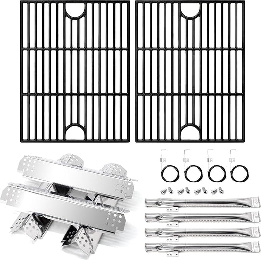 Replacement Parts for Nexgrill 4 Burner 720-0830H, 720-0783E, 720-0830D, 720-0958A, Cast Iron Grill Grates, Heat Plates, Burners and Igniters Kit for Nexgrill Replacement Parts 4 Burner