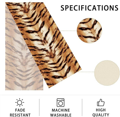 Tiger Print Table Runner,Dining Decor for Kitchen Coffee Table Family Dinners Holiday Parties Wedding Events Decor(13x72 inch)
