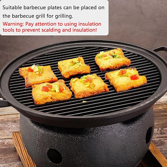 Yakitori Grill, Aluminium Alloy Small and Lightweight BBQ Stove, Japanese Portable Charcoal Barbecue Yakiniku for Household or Outdoor, Teapot Warmer, Tea Stove with Trivet and Stainless Steel Mesh