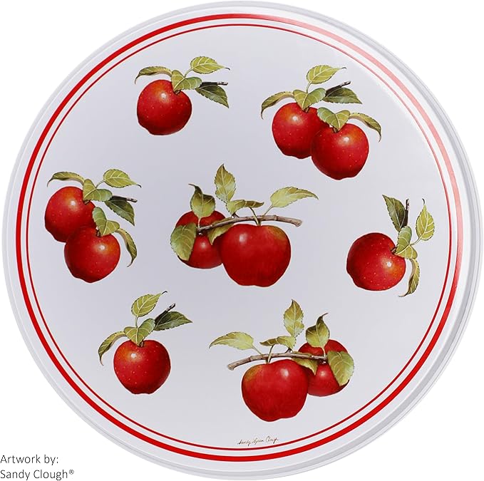 Reston Lloyd, Burner Covers For Electric Stovetop, Decorative Lightweight Tin Covers, Set of 4 (2-8 inch & 2-10 inch), Conceals Messy Drip Pans, Harvest Apple