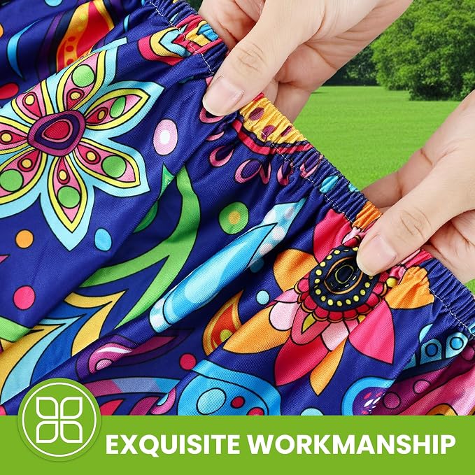 Smiry Spandex Fitted Tablecloth for 6 Foot Rectangle Tables, Washable Picnic Table Cover with Elastic, Stretch Reusable Table Cloth for Outdoor, Camping, Dining & Kitchen (Navy Paisley, 30"x72")