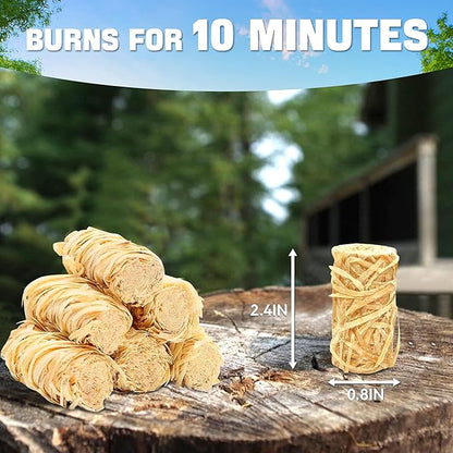 Shwuevei 130 pcs Fire Starter - Natural Fire Starters for Fireplace, Pellet Stove & Wood, Fire Pit, Smoker, BBQ, Chimney, Pizza Oven - Fire Starters for Grill, Charcoal Starter