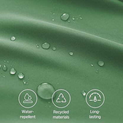 Amazon Basics Thin Rectangle Tablecloths, Water-Resistant Textured Fabric, Wrinkle Resistant, Washable Decorative Table Cover for Dining, Parties, 52" x 70", Green, Pack of 2