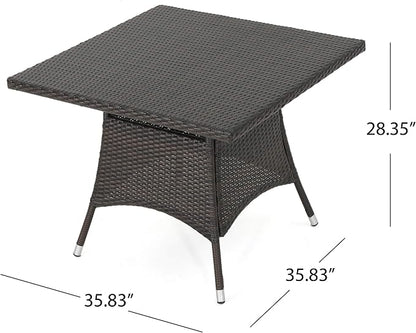 Christopher Knight Home Corsica PE Square Dining Table, Multibrown