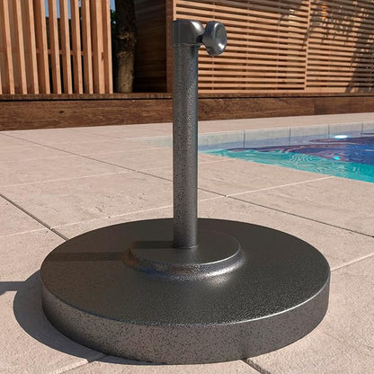 California Umbrella 50lbs Heavy Duty Weighted Patio Umbrella Base, Hammertone Grey