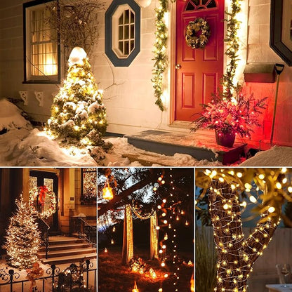 Dailyart 200 Led Fairy Lights - 16.4FT Battery Operated String Lights with Remote, 8 Modes, Waterproof for Bedroom, Christmas Tree & Wreath Decoration (Pack of 2)