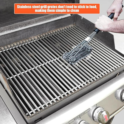 9.5MM Thick 19.5" Grill Grates for Weber Genesis 300 Series(2007–2016), 304 Stainless Steel Weber Genesis Grill Parts, Replacement for Weber Genesis E310 S310 E320 S320 E330 S330, Weber 7524 & 7528