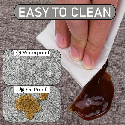 Round Table Placemats Set of 4, Faux Leather Wedge Shape Place Mats Heat Resistant Wipeable Washable Table Mats, Heavy Duty Kitchen Dining Mats(Light gray)