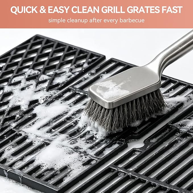 for Dyna-Glo DGH450CRP Grill Grates & Heat Plates Replacement Kit, Fits DGH450CRP DGH451CRP 4 Burner Grill, Cast Iron Cooking Grates + Porcelain Steel Heat Tents (70-01-911, 70-02-411, 70-02-412)