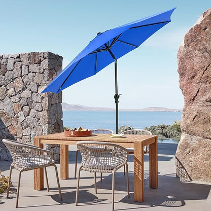 OLIXIS 9FT Patio Umbrella with Tilt and Crank Button & Sturdy Ribs Waterproof, 9Feet Patio Table Umbrella Perfect for Poolside, Terrace, Beach and Outdoor Restaurant