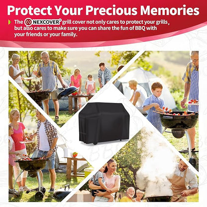 NEXCOVER 65 Inch Grill Cover - 600D Heavy Duty Waterproof and Weather Resistant BBQ Cover for Weber, Char Broil, Nexgrill - Fade Resistant, Black