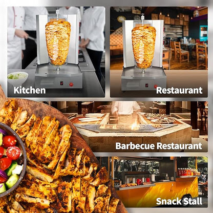 3 Burners Shawarma Machine Commercial Vertical Rotisserie Grill Turkish Doner Kebab Machine for Kitchen Restaurant