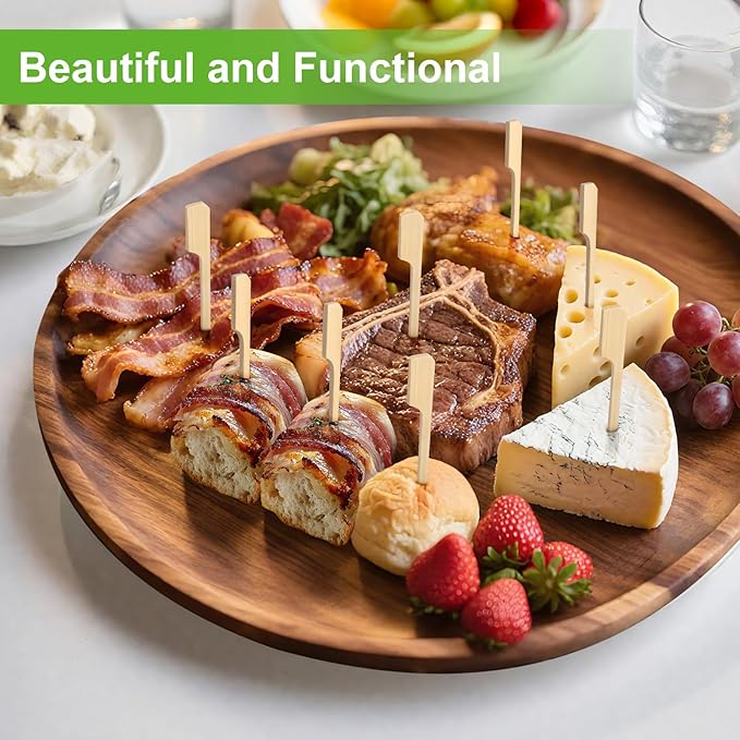 FATLODA 3.5 Inches [1200PCS] Cocktail Picks Bamboo Skewers For Appetizers, Paddle Wooden Skewers, Fancy Flat Toothpicks For Appetizers Party Sandwich Fruit Charcuterie