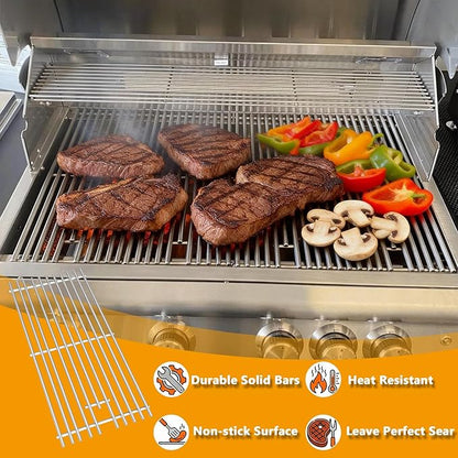 BBQ-PLUS RJC008P Grill Grates Replacement Parts for RCS 32" Premier RJC32A, Blaze 3/4/5 Burner BLZ-4LTE2-NG BLZ-32-034, Stainless Steel Cooking Grids for Summerset Sizzler 32" Grills, 4 Pack